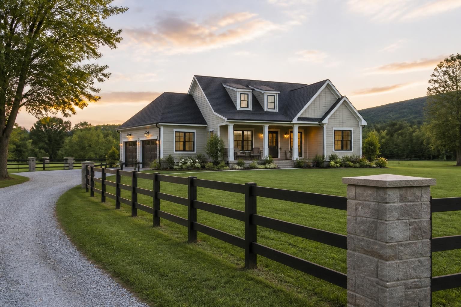 Clean home exterior with a well-built fence bordering the yard.