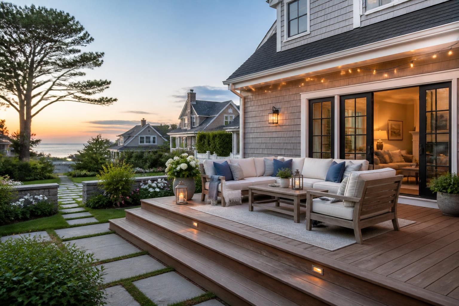 Tidy home with a well-crafted backyard deck or patio.